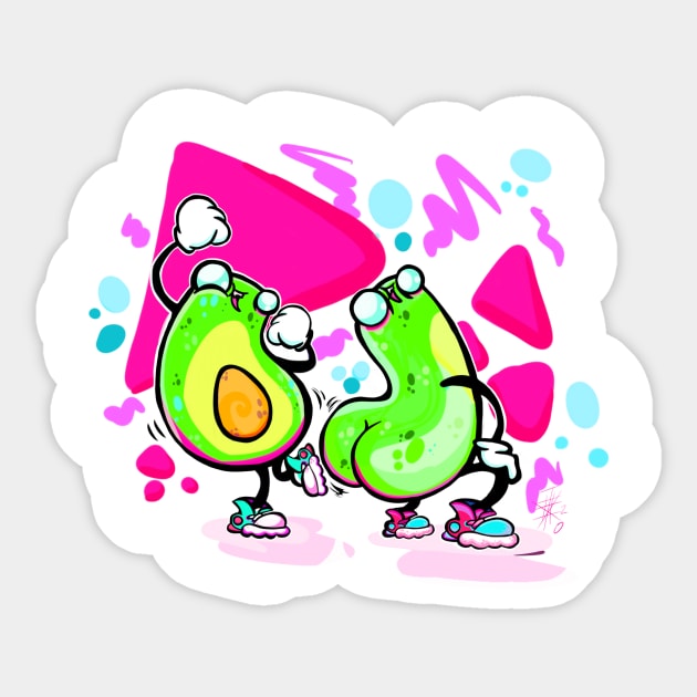 Twerking Avocado's Sticker by SewGeekGirl